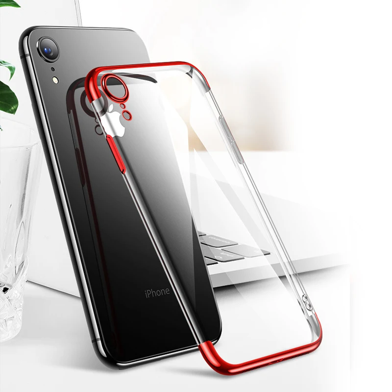 MaxGear силиконовый прозрачный мягкий чехол для телефона для iPhone 7X6 6S 8 XR XS Max роскошный ТПУ чехол Полный Чехол для iPhone 6 6S 7 8 Plus