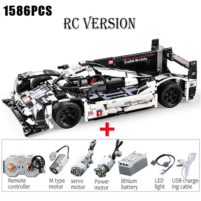 C61016 Buliding Блок RC Car Technic 1586 шт. CADA F1 и Bugatti Супер гоночный автомобиль функция электрической мощности для сбора - Цвет: C61016
