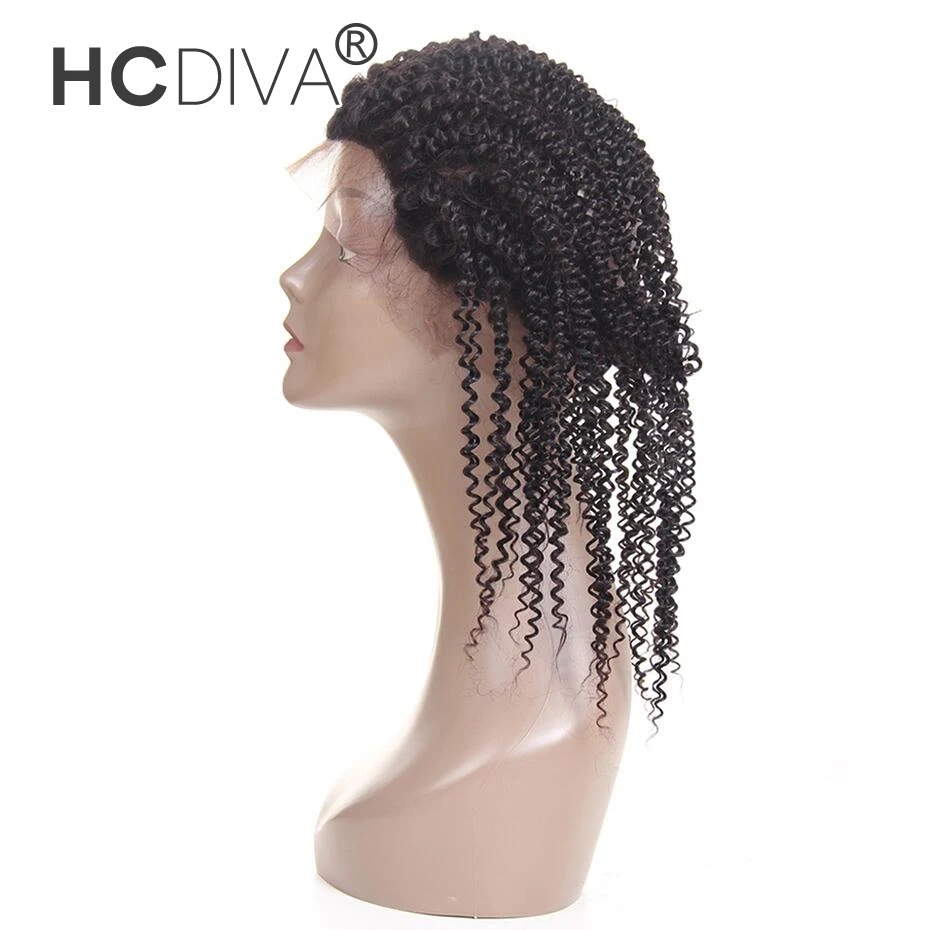 HCDIVA малазийские кудрявые вьющиеся волосы 360 кружева фронтальное Закрытие с