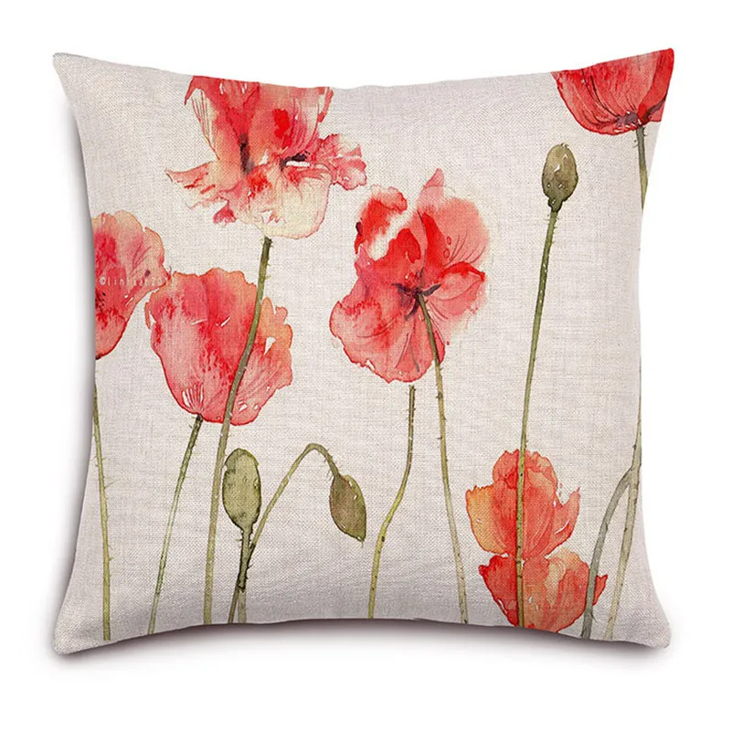 Скандинавский классический ретро раскрашенный вручную розовый синий цветочный