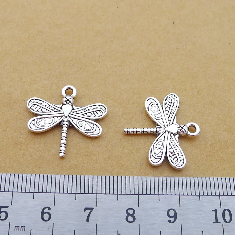 

100pcs Charm dragonfly pendants 20*21mm Antique silver Handmade Jewelry findings Making DIY Supplies Alloy accessories Hot gift