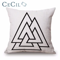 black white love pillowcase classic black line geometric triangular cotton linen cushion cover sofa seat pillow cojines nordicos