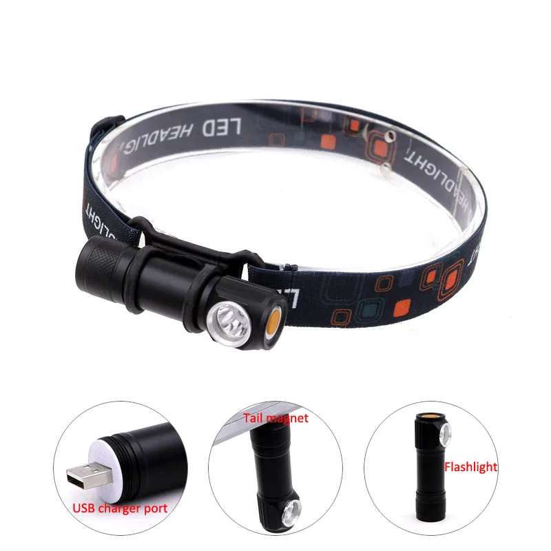 Светодиодный налобный фонарь Cree XPE 4 режима светодиодный s USB для кемпинга охоты с