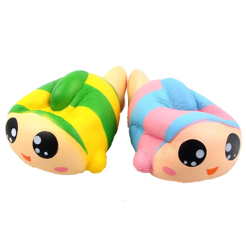 kawaii Squishy Jumbo 15cm Rainbow Fish Slow Rising Squeeze Charms Stress Relief Toys Phone Strap Squish Kid Juguetes | Мобильные