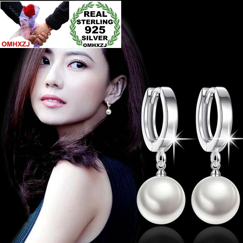 

OMH оптовая продажа ювелирных изделий Модный подарок для женщин циркониевые жемчужные бусины серебро 925 пробы Серьги-пряжки YS181