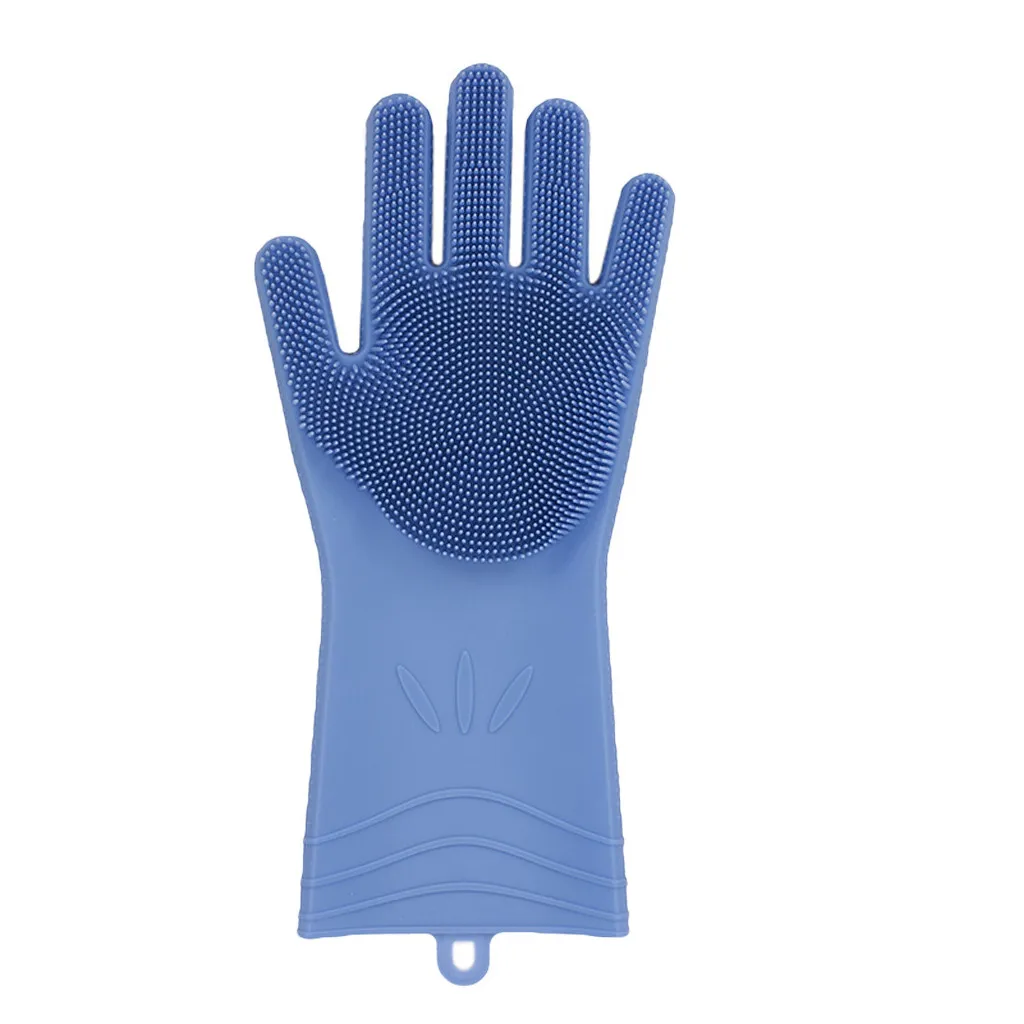 Dark Blue TENSKE силиконовые многоцелевые перчатки для ленивых мытья посуды толстые прочные удобные скраб щетка чистящие инструменты для дома щетка 7Dec25 - Цвет: Dark Blue