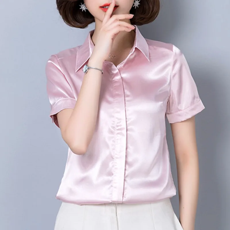 Женские топы и блузки летняя повседневная шелковая блузка Harajuku Blusas Feminina