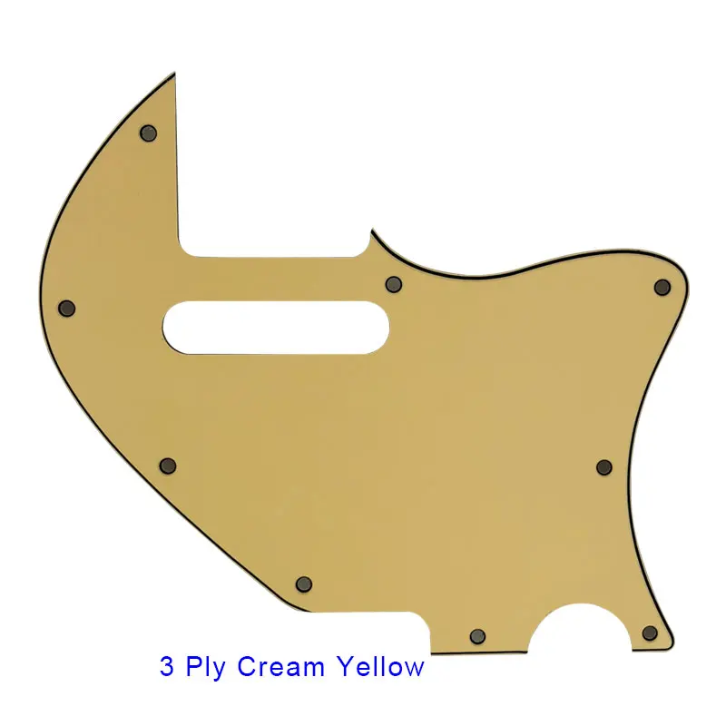 Pleroo гитарные аксессуары Pickguard 9 винт для Fender Merle Haggard Signature Telecaster Модифицированная Thinline гитарная пластина для царапин - Цвет: 3 ply cream yellow