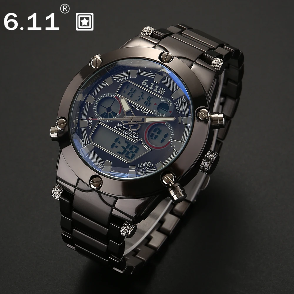 Часы наручные мужские кварцевые цифровые роскошные Брендовые спортивные