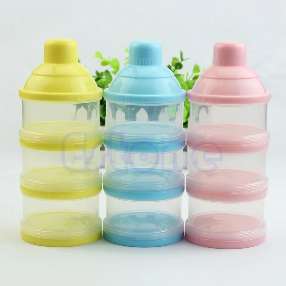 

Free shipping Portable Baby Infant Feeding Milk Powder &Food Bottle Container 3 Cells Grid Box