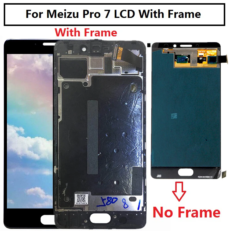 Для Meizu Pro 7 Plus ЖК-дисплей с сенсорным стеклом рамка дигитайзер сборка запасные части для Meizu Pro 7 M792H M792Q ЖК