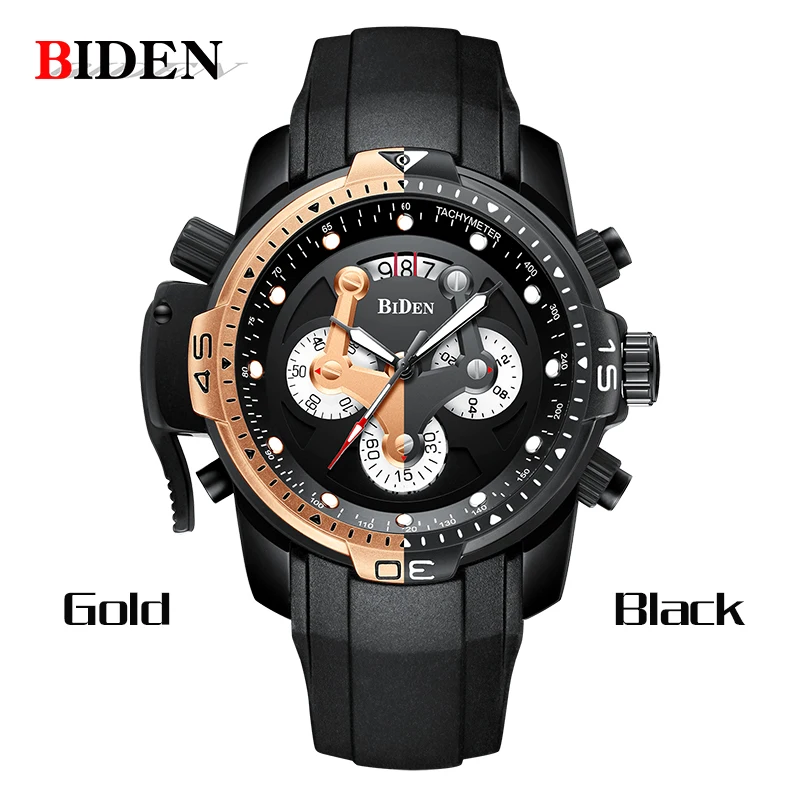 

BIDEN Mens Sports Watches Relogio Masculino 2019 Hot Sale Men Silicone Strap Quartz Watch Reloj Electronic Wristwatch