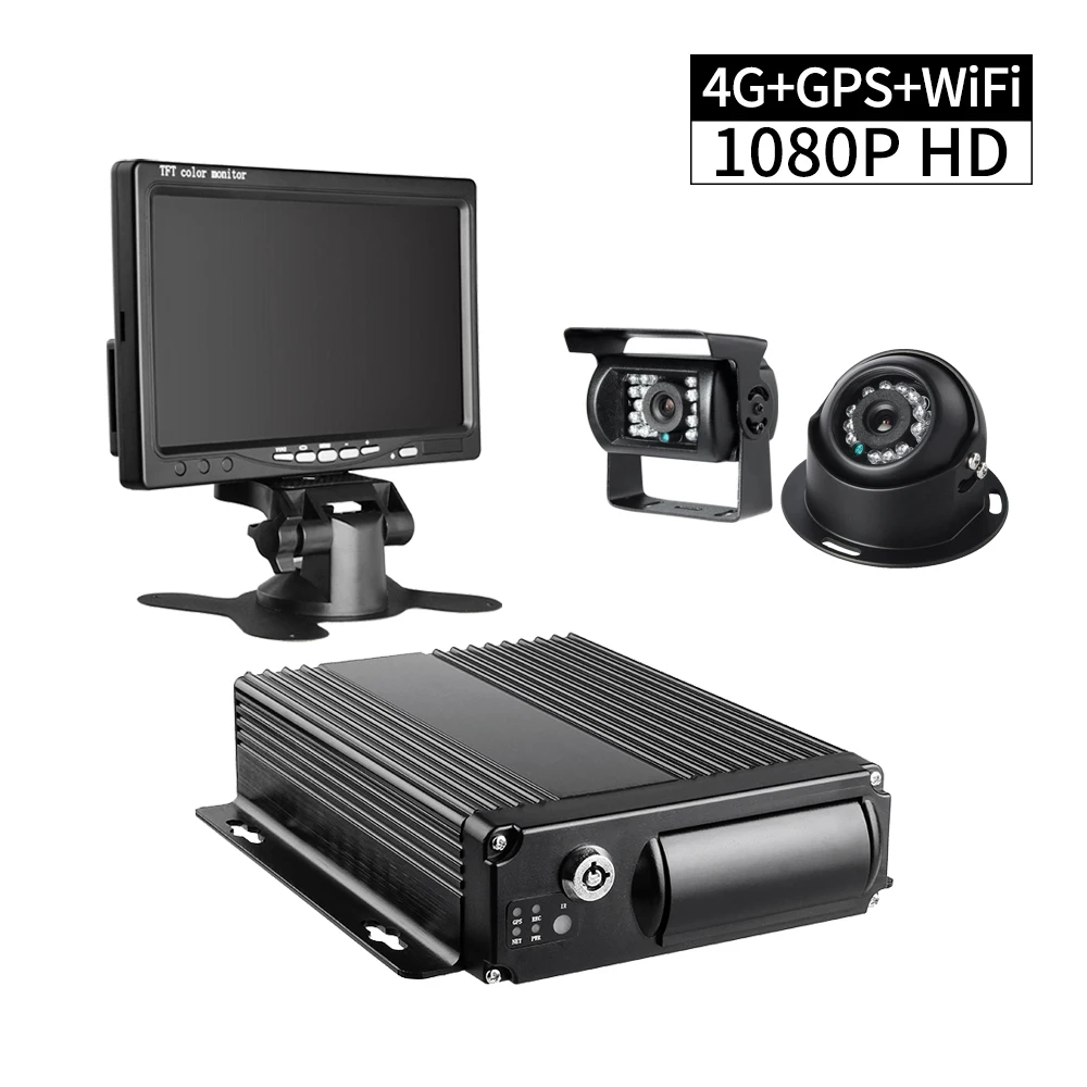 4CH 1080P AHD sd карта Мобильный DVR 256G циклическая запись g сенсор I/O сигнализация с 2 шт