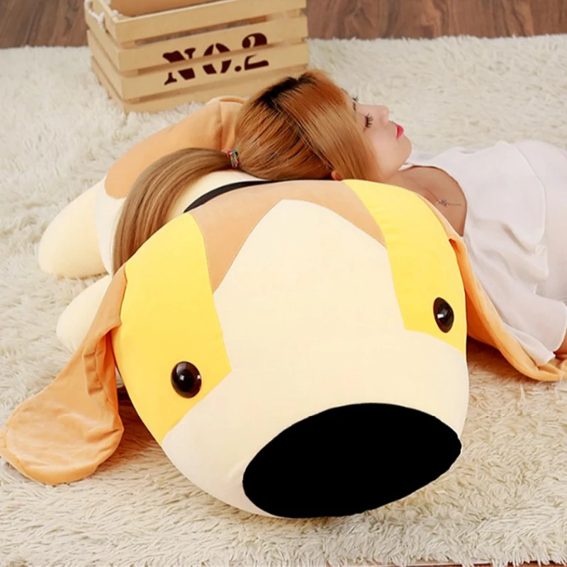 Satin Al Fancytrader Parçacık Doldurulmuş Hayvanlar Köpek Oyuncak Büyük Yumuşak Anime Köpek Peluş Yastık Bebek 80 Cm 31 Inç
