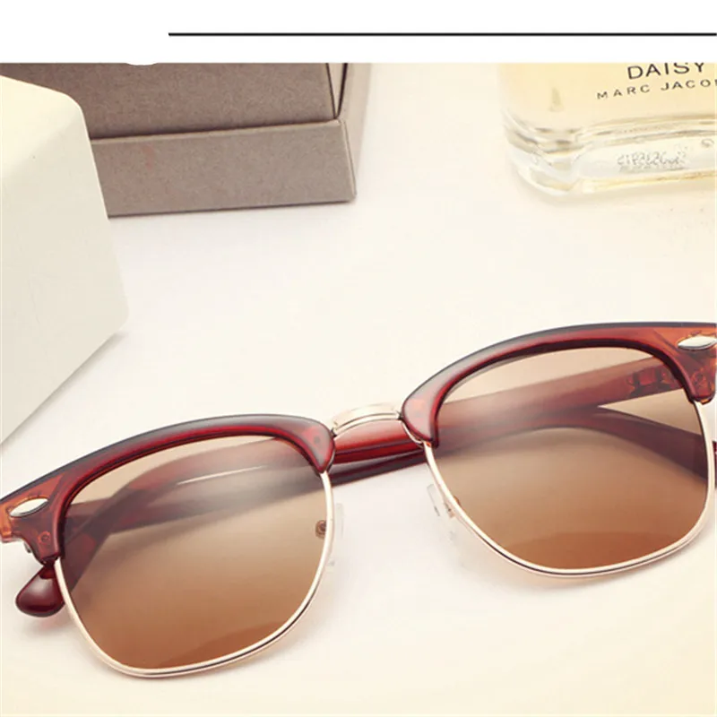 Мужские и женские классические полусолнцезащитные очки зеркальные