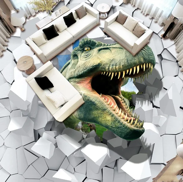

[Self-Adhesive] 3D Dinosaur Cave 2 Non-slip Waterproof Photo Self-Adhesive Floor Mural Sticker WallPaper Murals Print Decal