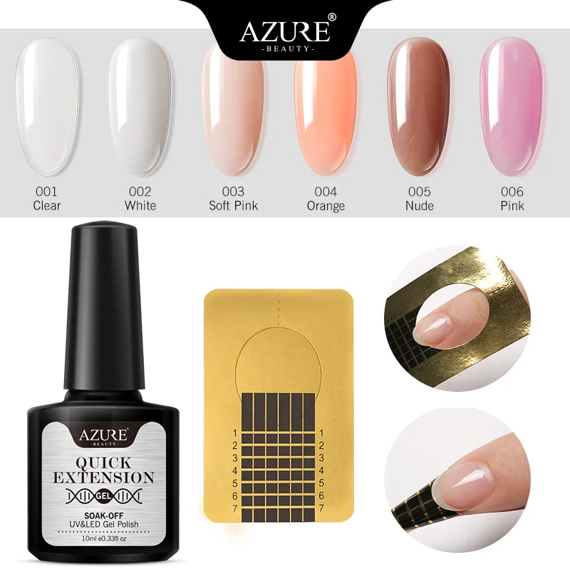 УФ лак для ногтей Azure Beauty 7 шт./лот набор наращивания прозрачный розовый цвет
