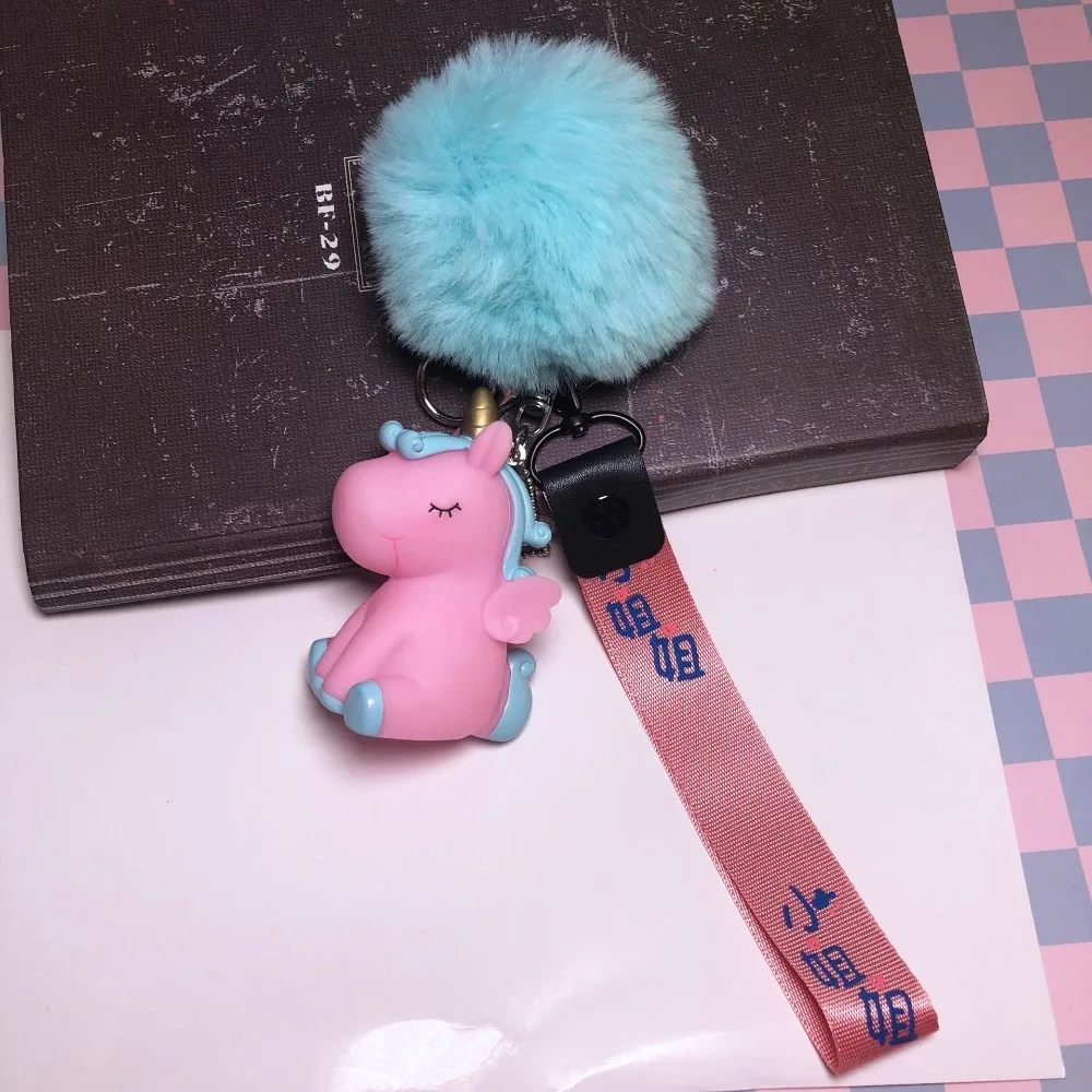 Брелок лошадь в виде единорога 2021 плюшевый брелок Сумка с пони шарм меховой