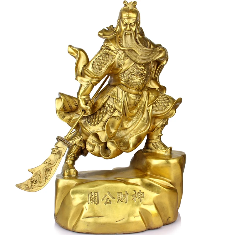 Шуньская медная статуя Guan Gong Wu Caishen Broadsword Yu Erye | Дом и сад