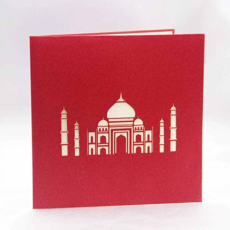 3 шт./лот) бизнес на заказ доступны винтажные индийские Taj Mahal 3D всплывающие поздравительные открытки 3D сувенир на день рождения Подарочные карты C3028