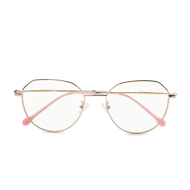 pink glasses Новые Голубые светлые очки с милой Золотой оправой розовые ножные unettes анти lumiere bleue красота очки для компьютера с чехлами 8029 - Цвет оправы: pink glasses