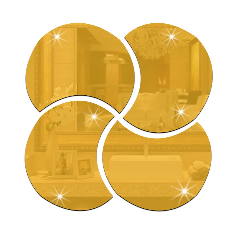 Креативные Круглые зеркальные наклейки на стену с эффектом стереоскопического