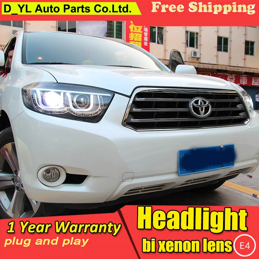 Автомобильный Стайлинг для Toyota Highlander светодиодный фары 2009 2011 в сборе поворотные