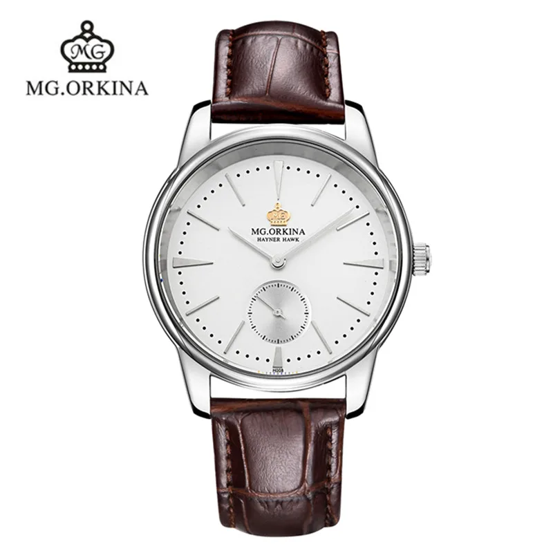 NEW 2016 ORKINA brand watch Fashion Business Men's Quartz Watch Leather mens watches top luxury | Наручные часы