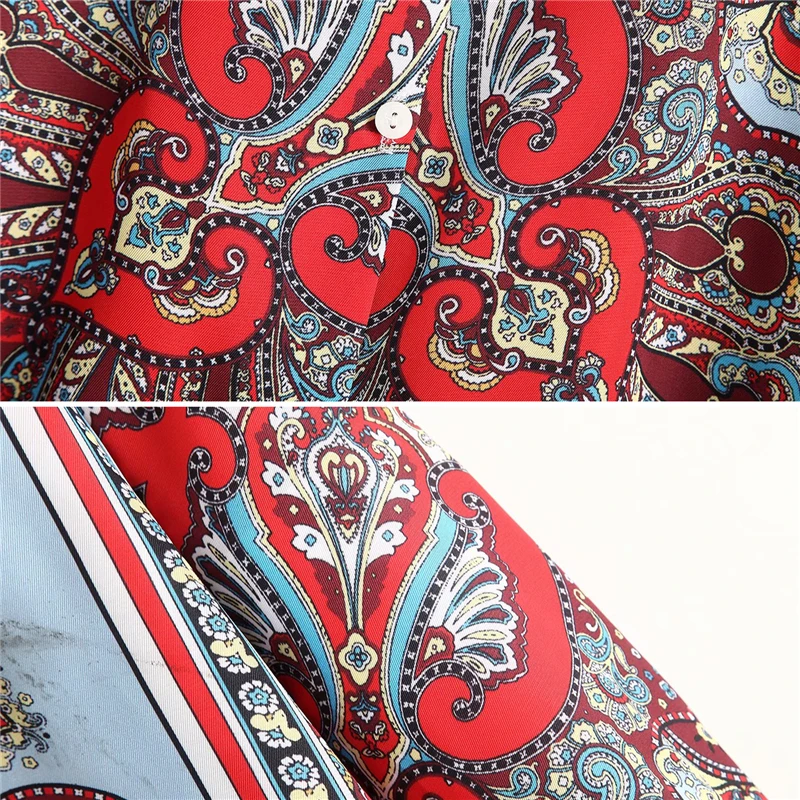 Женский комплект весна лето 2020 модная блузка с принтом Длинная тонкая рубашка