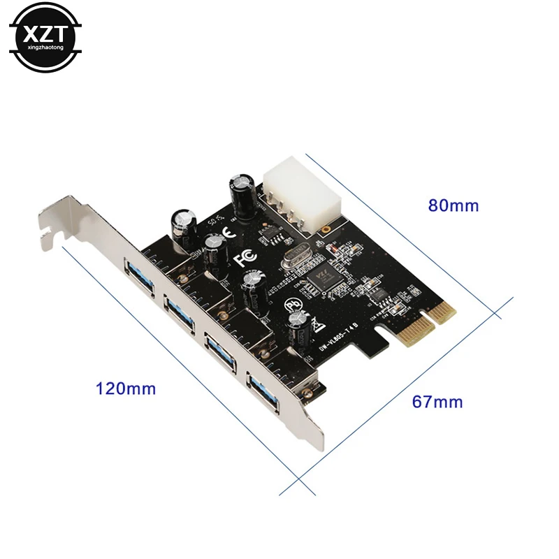 Высококачественный 4-портовый адаптер PCI-E к USB 3 0 HUB скорость 5 Гбит/с для