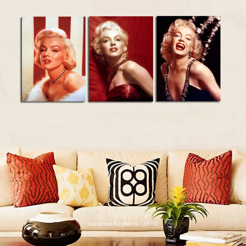 Домашний декор холст с Мерилин Монро живопись современный реалист рисунок