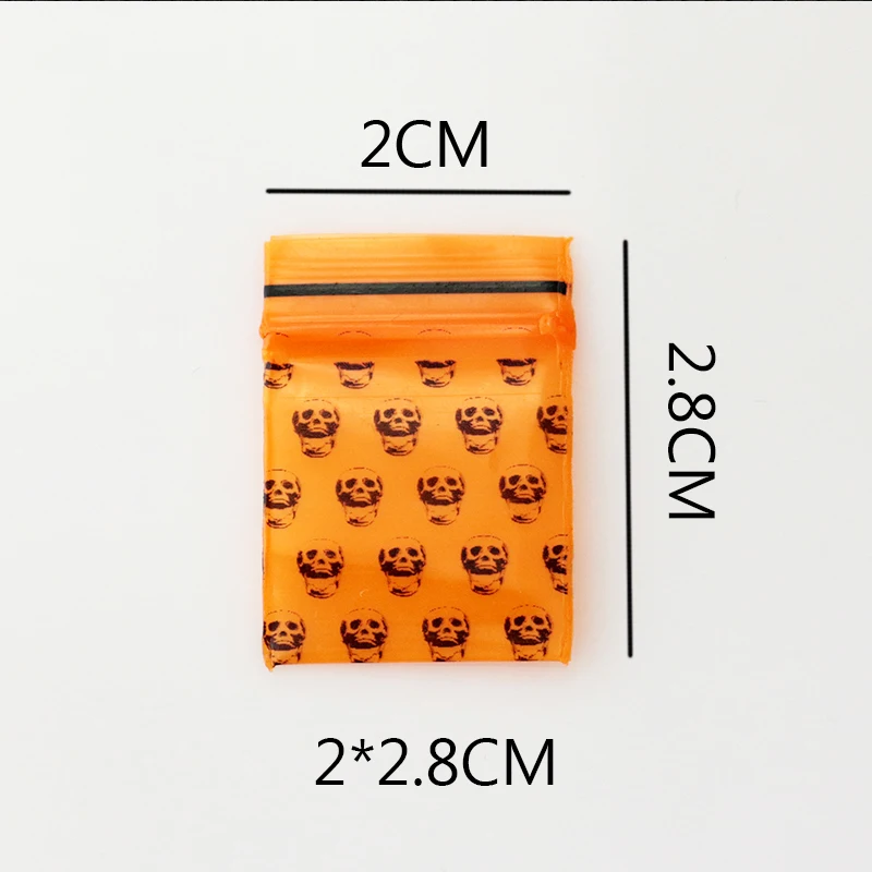 

2x2.8cm 100pcs/lot 0.2mm PE Clear Self Sealing Zip Lock Bag Plastic Packaging Pouch Person Cranial Head