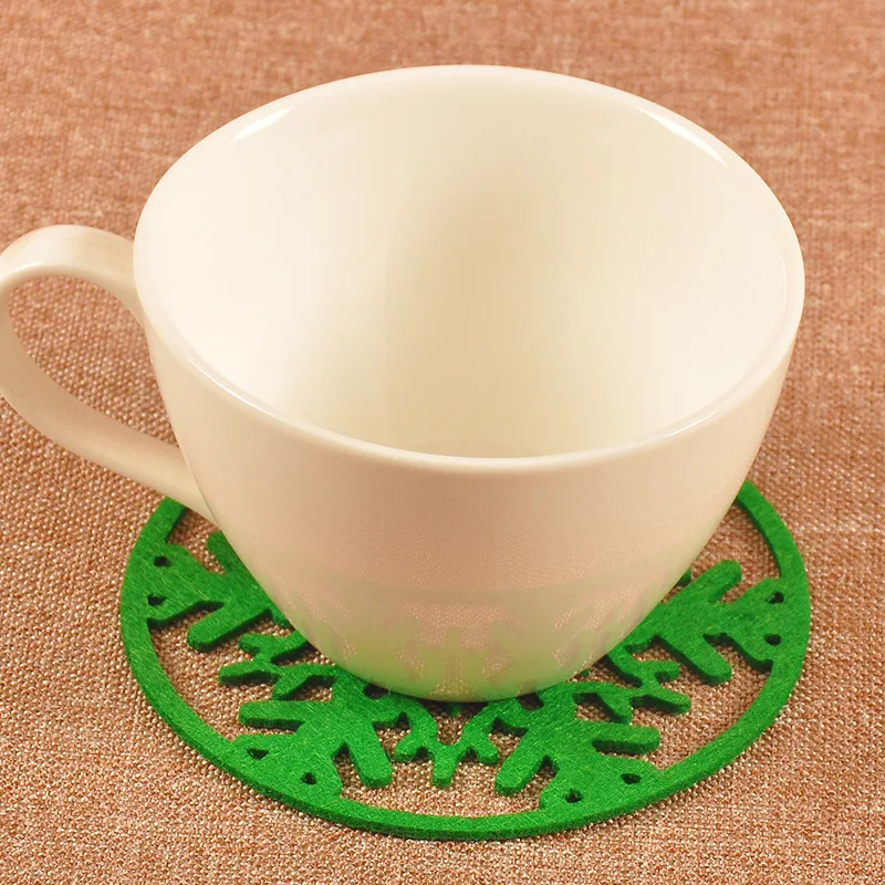 2 шт 10 см Снежинка Форма круглая шляпа из фетра столовая подкладка Рождественская вечеринка DIY кухонный Декор домашний Теплоизоляционный Рождественский коврик Украшение 62298