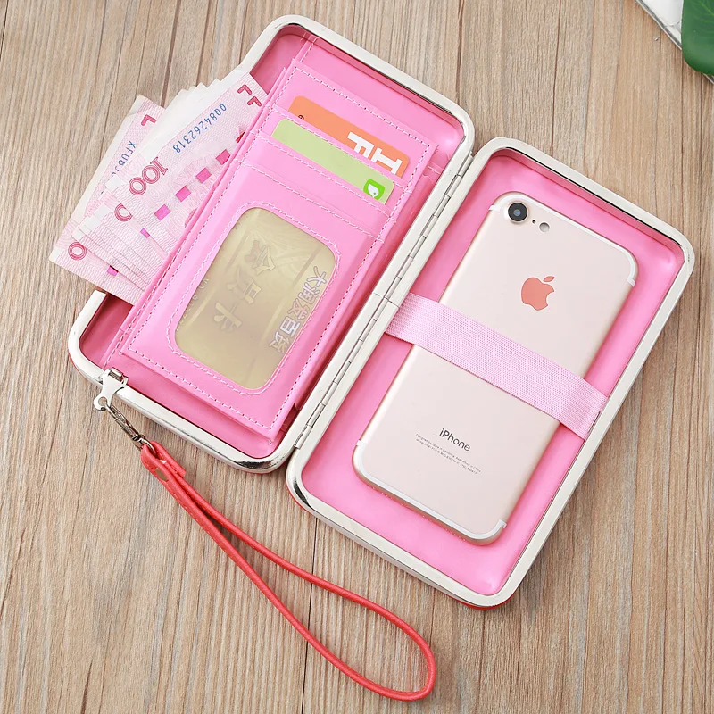 Портмоне Женский кошелек розовый и зеленый цвета женские кошельки большой