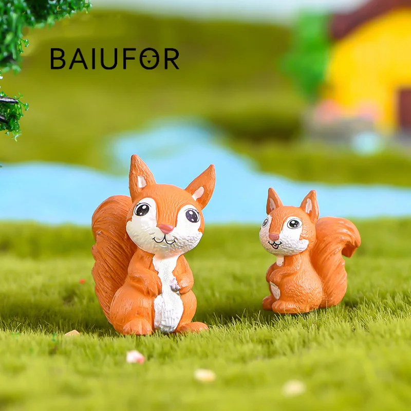 BAIUFOR животные миниатюрные лесные белки Семейные фигурки Сказочный Сад Miniaturas