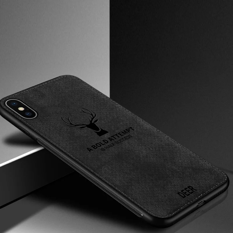 F Тканевый чехол для телефона с лосем для iPhone XS Max SX XR чехол для iPhone 7 8X6 6S Plus тканевый чехол для телефона задняя крышка - Цвет: F