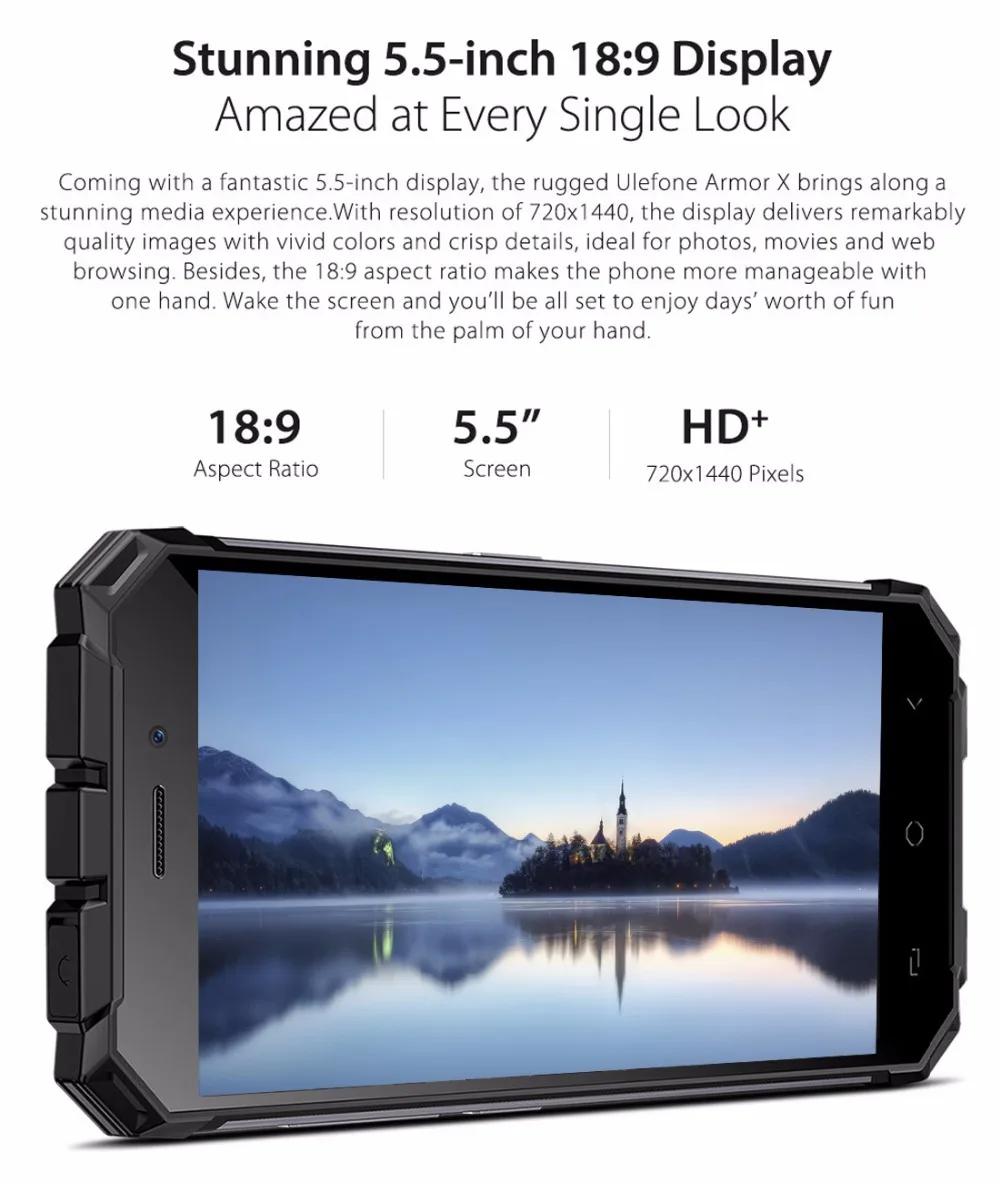 Смартфон Ulefone Armor X 5 дюйма 18:9 дисплей 2 Гб ОЗУ 5500 мАч мобильный телефон MTK6739 четыре