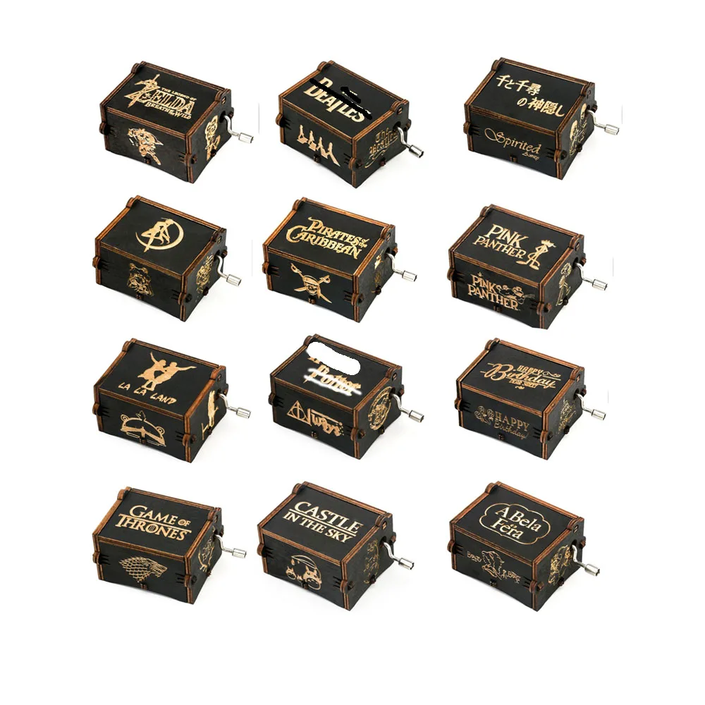 Античная резьба по дереву музыкальная шкатулка Игра престолов Сейлор Мун