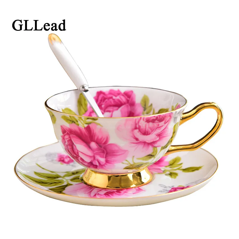 GLLead костяные фарфоровые чайные чашки и блюдца дизайнерские керамические