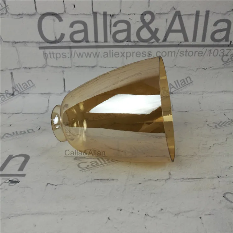 Янтарный/прозрачный стеклянный абажур D140mmX160mm DIY светильник конус подвесной