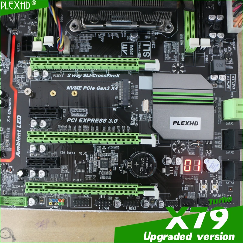 PLEXHD X79 Turbo материнская плата LGA2011 ATX USB3.0 SATA3 PCI-E NVME M.2 SSD поддержка памяти REG ECC и процессор Xeon E5