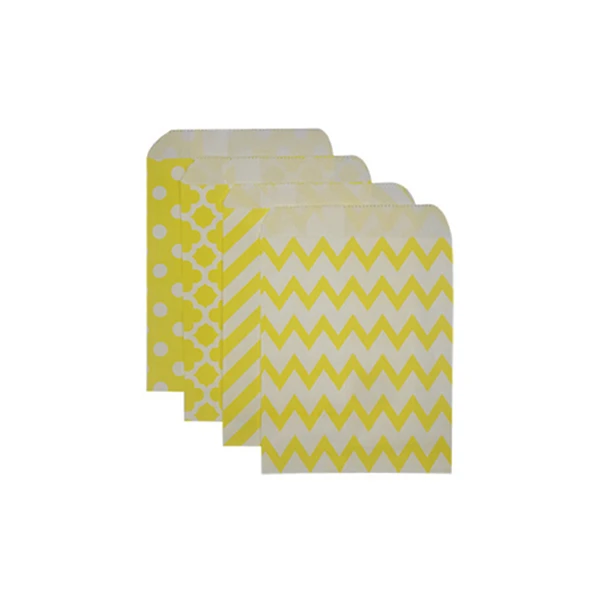 Yellow LBSISI Life 100 шт красочные бумажные пакеты для печенья, конфет, подарочные пакеты, высокое качество, пищевая Свадебная Упаковка вечерние подарочные пакеты, обрабатывать бумагу - Color: Yellow