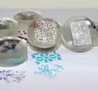 20 шт.лот гелевое Силиконовое мягкое Прозрачное желе 2,8 см наполняемая штамповка для ногтей прозрачная головка Stamper, SKZ14