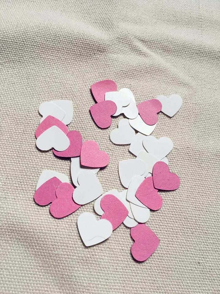400 шт. розовые и белые бумажные сердца романтические свадебные конфетти стол