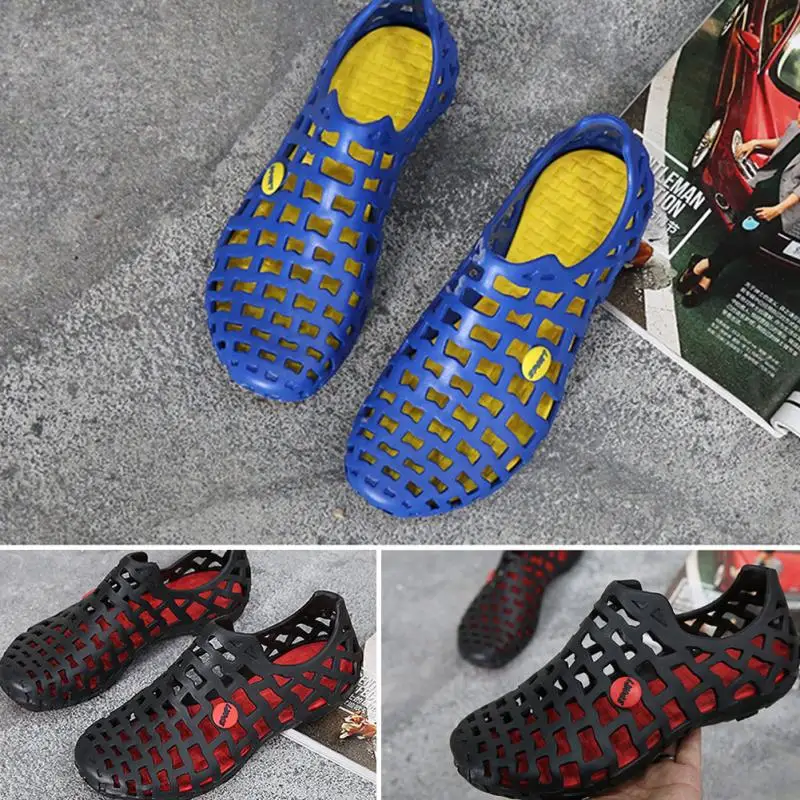 Дышащие пляжные сандалии унисекс для пар мужская обувь с отверстиями сада -