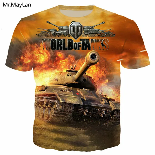 World of Tanks Tee 3 3D принт игра Мир танков Военная Футболка мужская/wo Мужская Хип-Хоп Уличная Футболка мужская крутая футболка новая одежда на заказ camisetas - Цвет: World of Tanks Tee 3