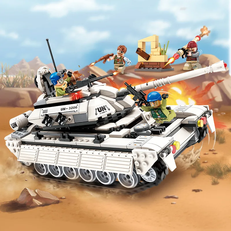 Гром Миссия мальчик собранные кирпичи совместимые Legoingly город Военный танк