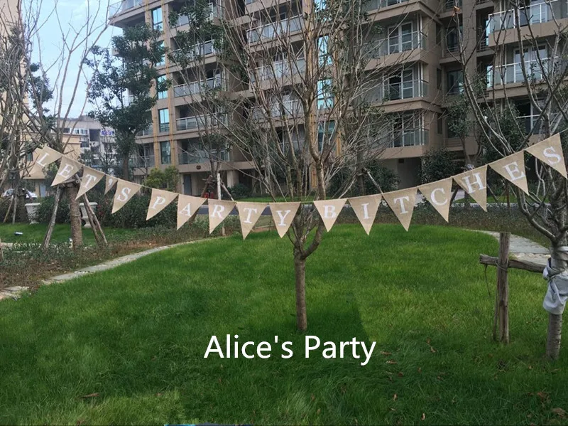 Новый Let's Party суки Мешковина баннер фото фон День рождения для украшения