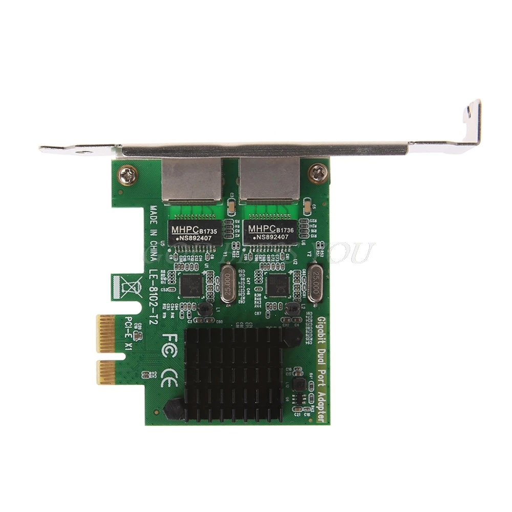 Двухпортовый слот PCI E X1 RJ45 Интерфейс Gigabit Ethernet Сетевая карта 10/100/1000 Мбит/с