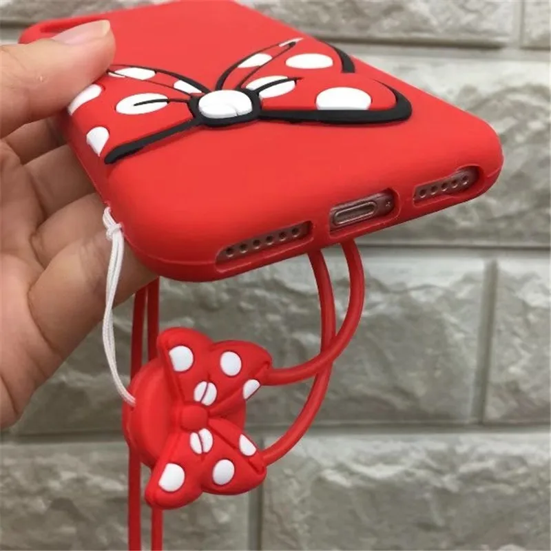 Модные Милые 3D Мультяшные Митч-Маус ручной работы с бантом силикагель чехлы для
